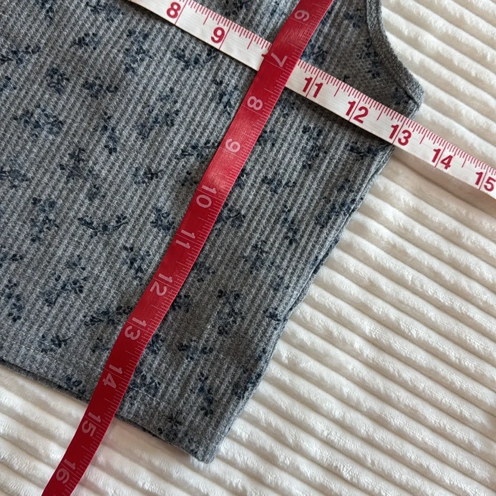 Edikted Set of 2 Spaghetti Strap Cropped Ribbed Tank Tops Floral Stripe Lace XS - Picture 10 of 14